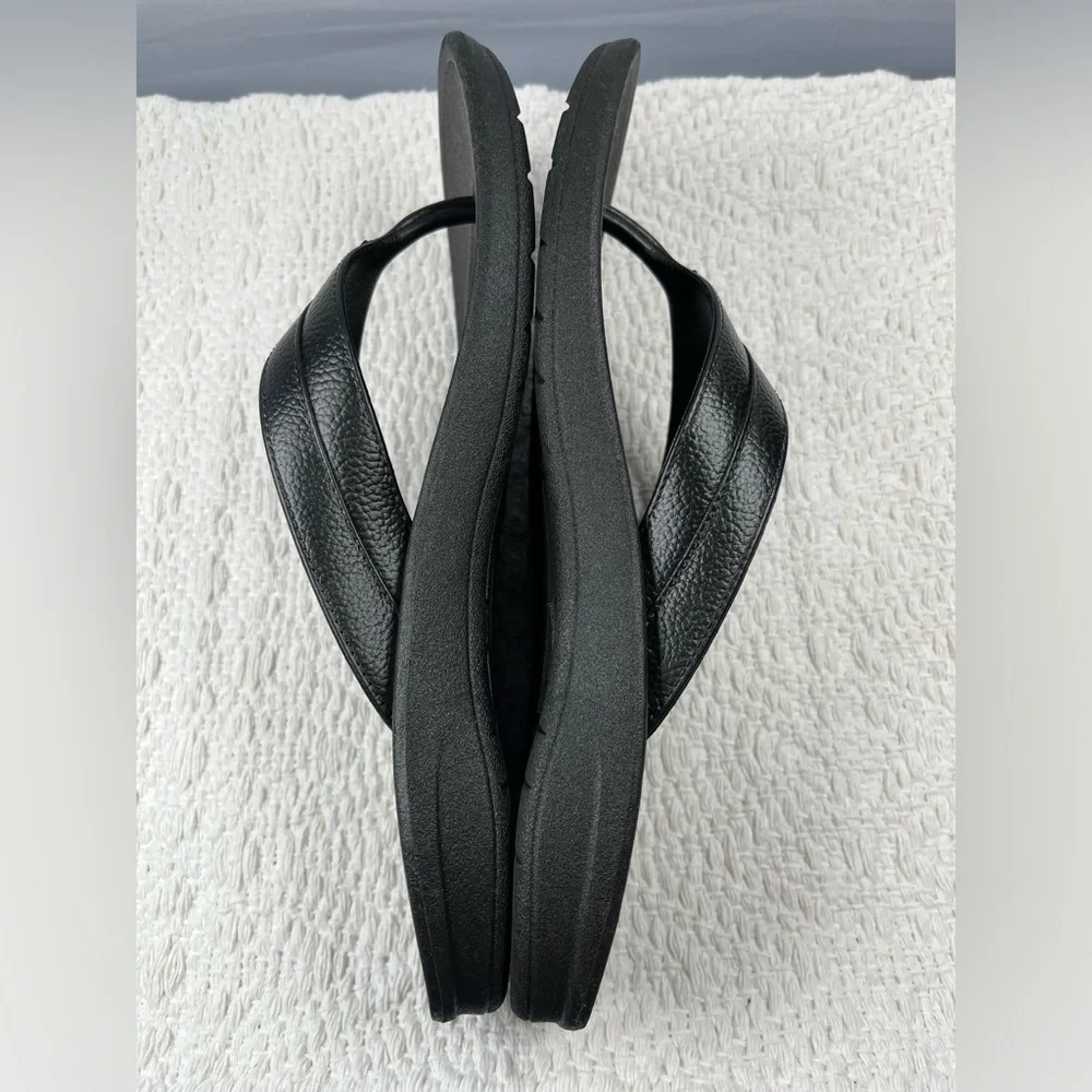 OKABASHI Men’s Voyager Flip Flops-Size: 10-Color: Black-Preowned EUC-Made in USA